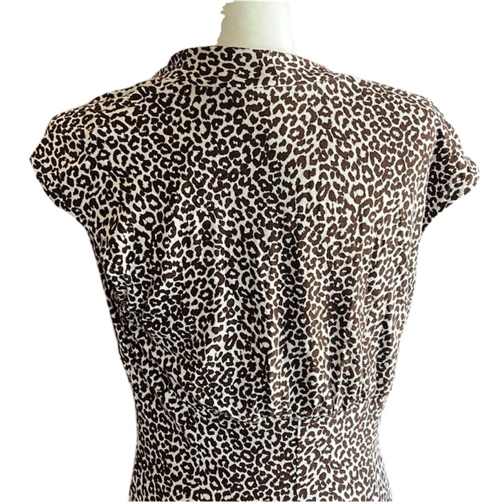 Talbots Vintage Y2K Leopard Print Fit and Flare Dress Size 10 - Picture 10 of 14